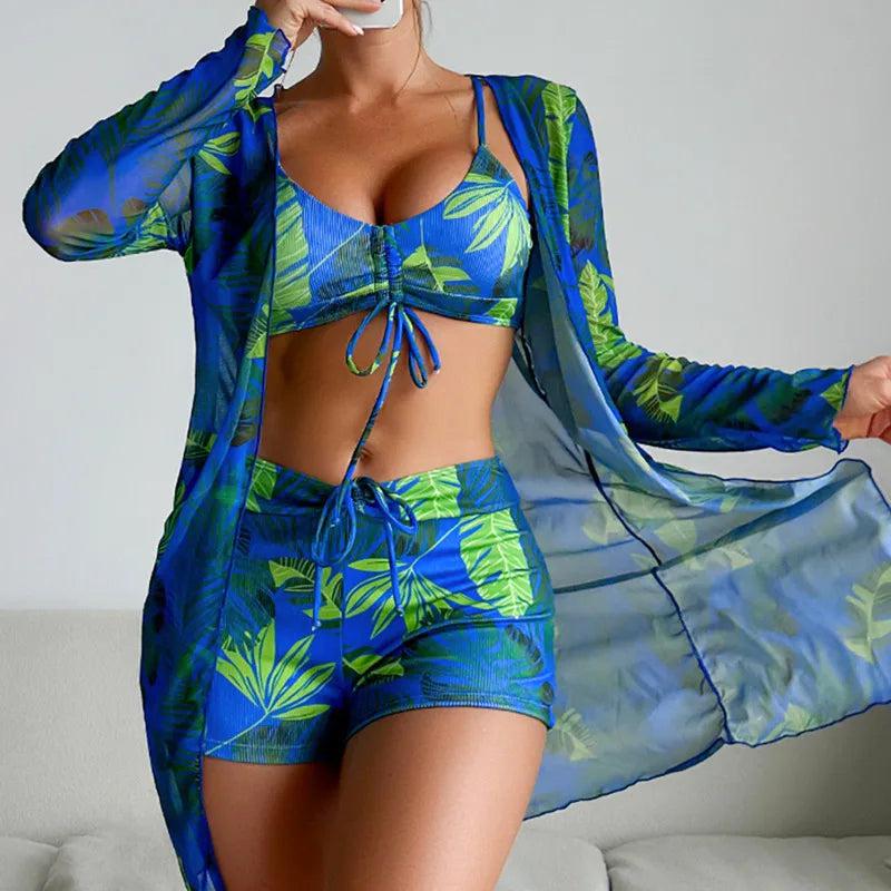 CabanaCouture® - Fresh blue swimwear with print