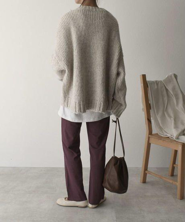 FallStil® - Oversize sweater with ivory pocket front