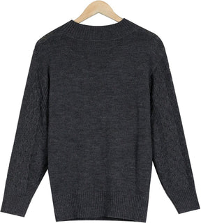 Even&amp;Vil® - Cohasset Slouchy Grey Cable Knit Sweater