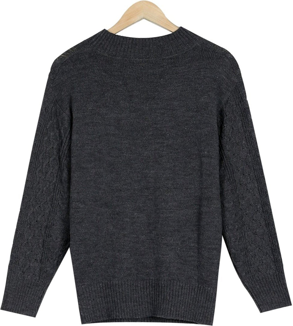 Even&amp;Vil® - Cohasset Slouchy Grey Cable Knit Sweater