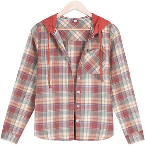 HerbstTrend® - 90s Check Hoodie Button Placket