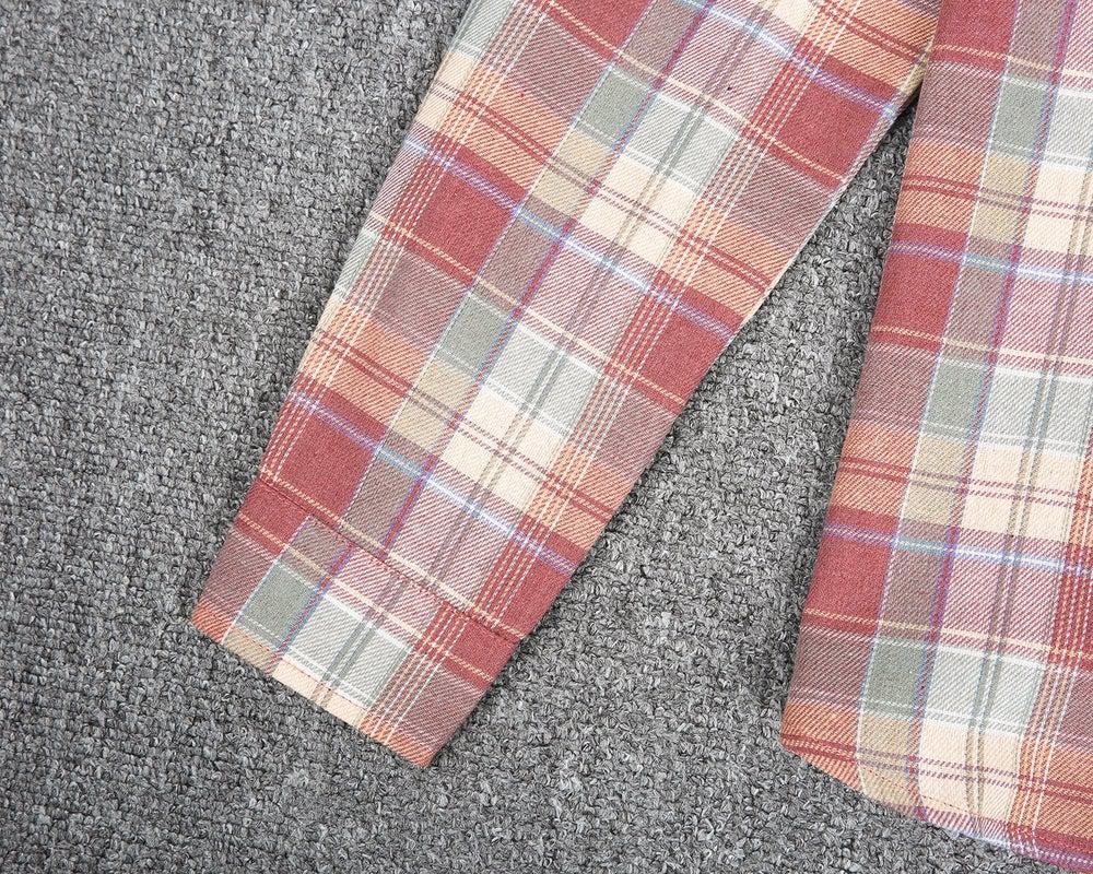 HerbstTrend® - 90s Check Hoodie Button Placket