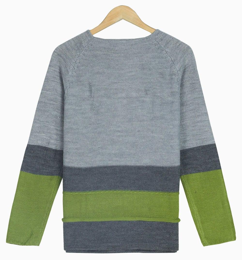 Monci® - Modern grey sweater with colour block