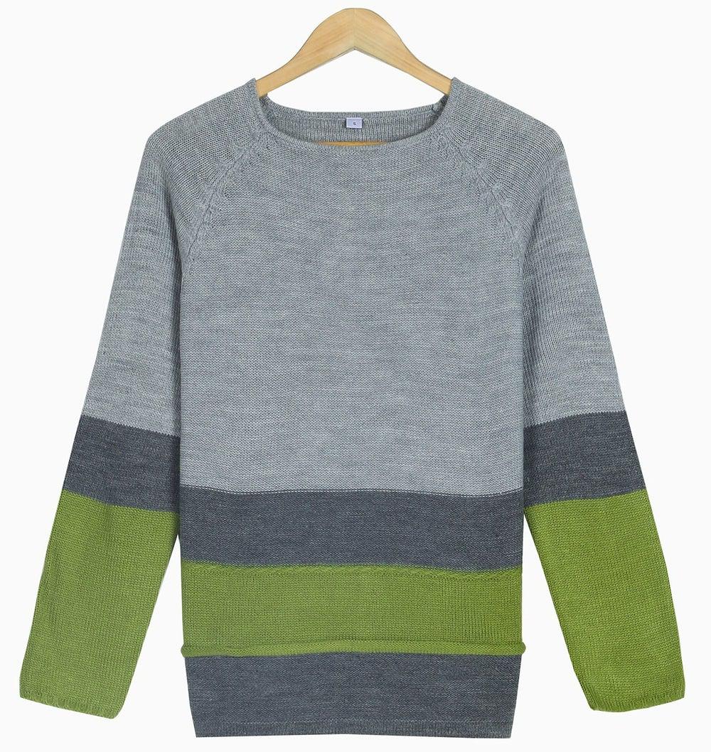 Monci® - Modern grey sweater with colour block