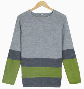 Monci® - Modern grey sweater with colour block