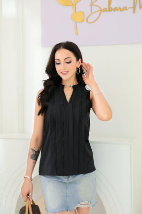 Naturlux® - Black sleeveless plain top