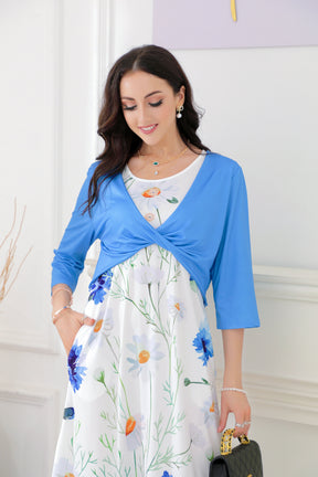 SpringStil® - Youthful blue midi dress with side pockets