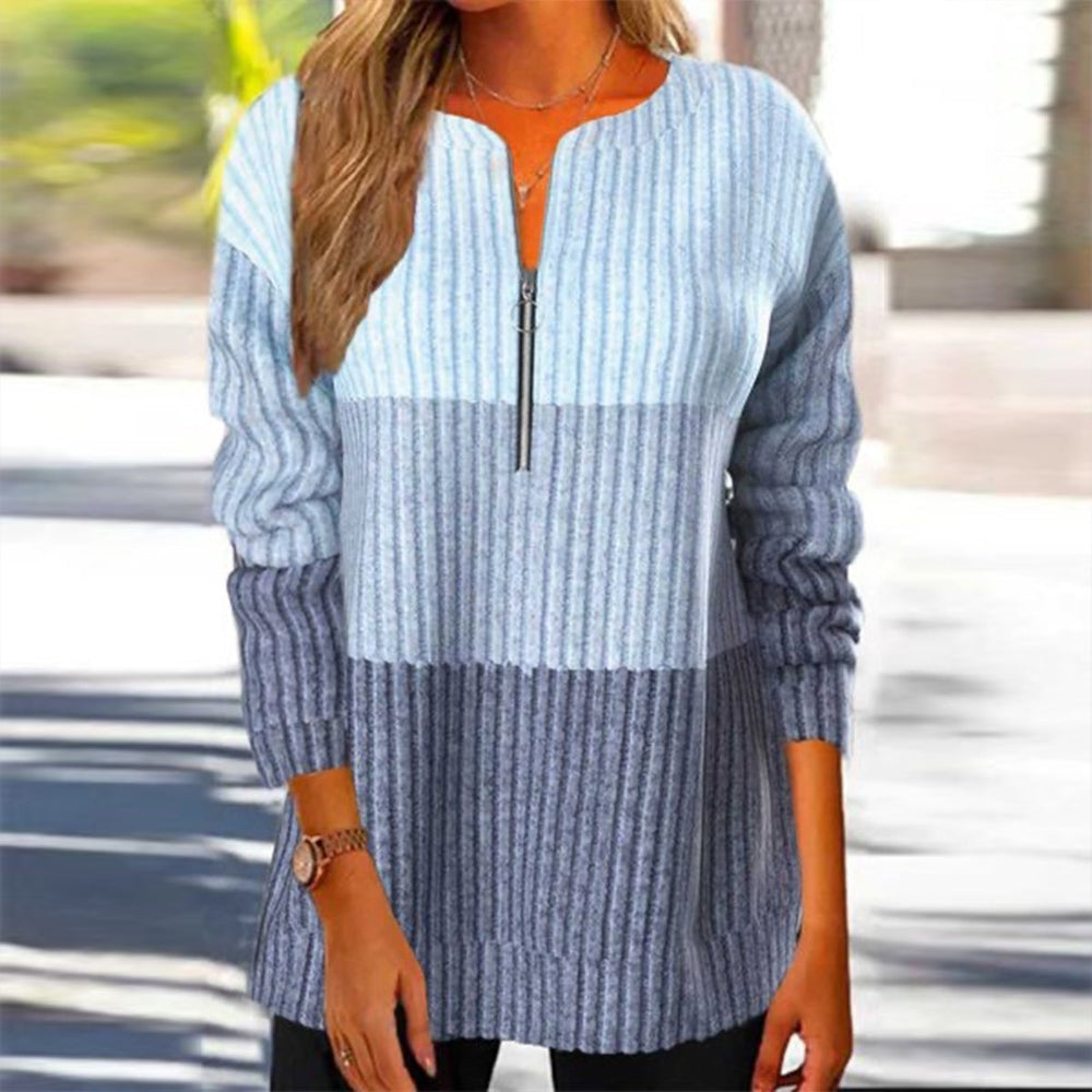 WinterStil® - Beautiful blue color block sweater