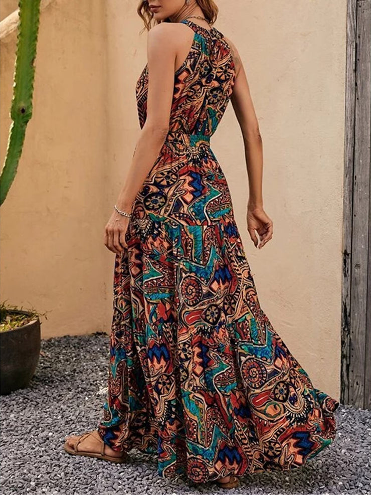 BlütenBliss® - Special print halter maxi dress