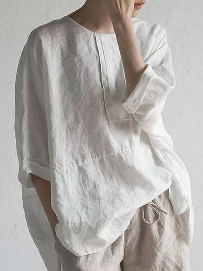 Boho-chic round neck shirt