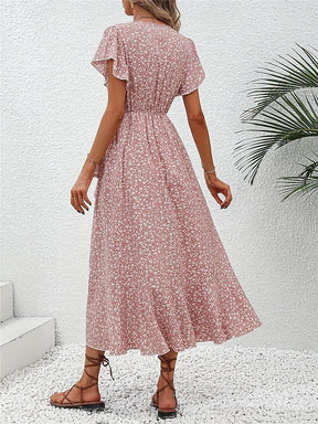 PinkFlair Midi Dress