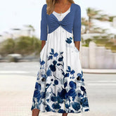 SpringStil® - Trendy blue midi dress with side pockets