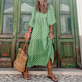 PureWear® - Bohemian Beauty Green Maxi Dress