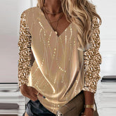 FallStil® - Golden Goddess V-neck long sleeve top