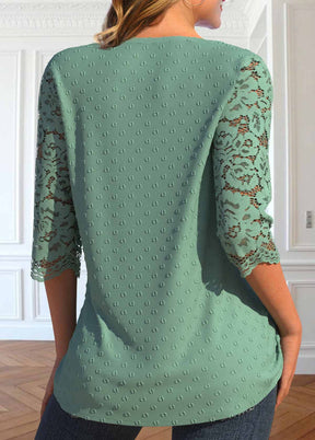 FallStil® - Green 3/4 sleeve plain top