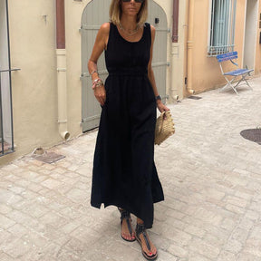 PureWear® - Cool sleeveless black maxi dress