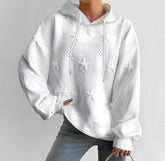 SpringStil® - White plain sweatshirt with long sleeves