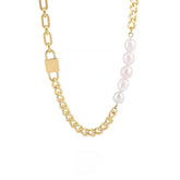 Elendi® - Lock-shaped pearl necklace