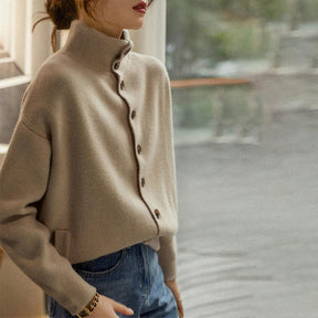 HerbstTrend® - Apricot long-sleeved, plain sweater