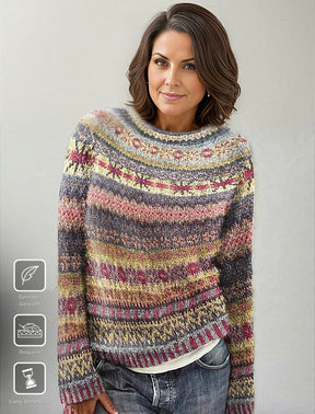 WinterTrend® - Elegant Print Multicolor Sweater