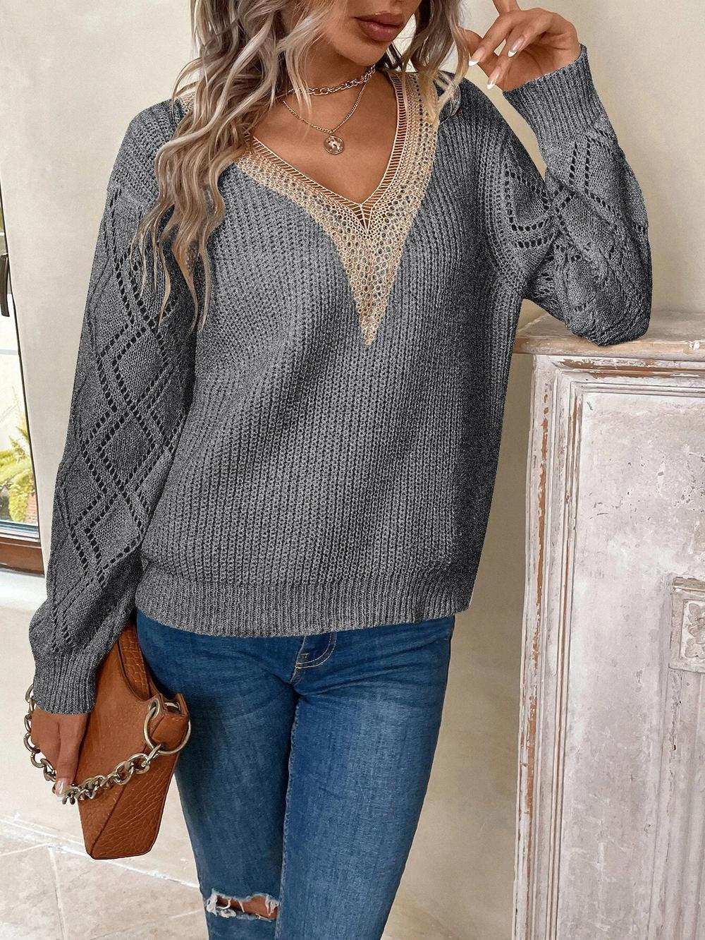 HerbstTrend® - Comfortable sweater with V-neck