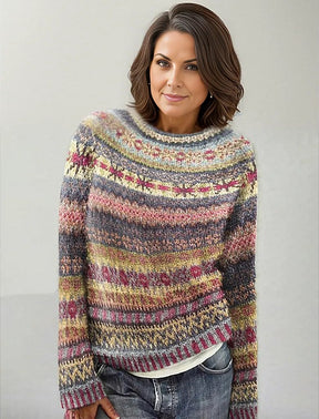 WinterTrend® - Elegant Print Multicolor Sweater