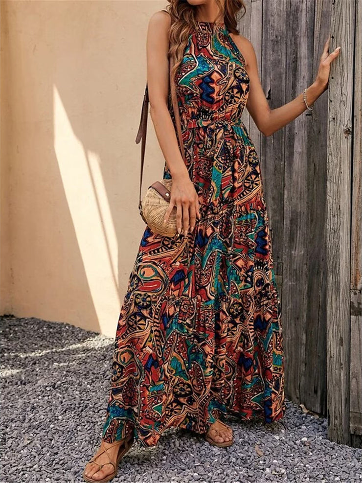 BlütenBliss® - Special print halter maxi dress