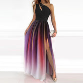 PureWear® - One Shoulder Ombre Pleated Maxi Dress