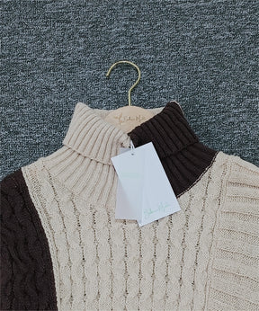 HerbstTrend® - Coffee-colored sweater with high neckline