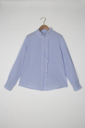 SpringStil® - Blue long-sleeved shirt with print