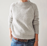 HerbstTrend® - Grey plain long-sleeved sweater