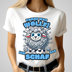 Komme was Wolle | Lustiges Schaf-Shirt | Humorvolles Strick-Design | Statement-Shirt für kalte Wintertage