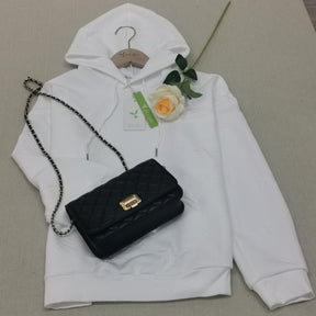 SpringStil® - White plain sweatshirt with long sleeves