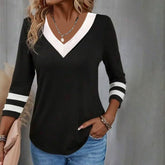 Chic V-neck long sleeve shirt