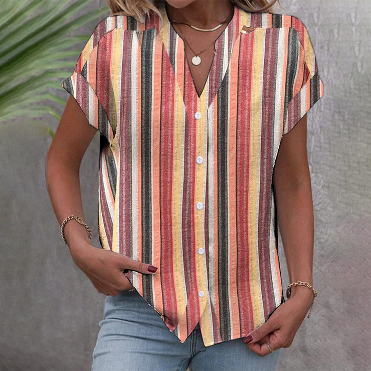 EcoExotica® - Casual short sleeve striped top