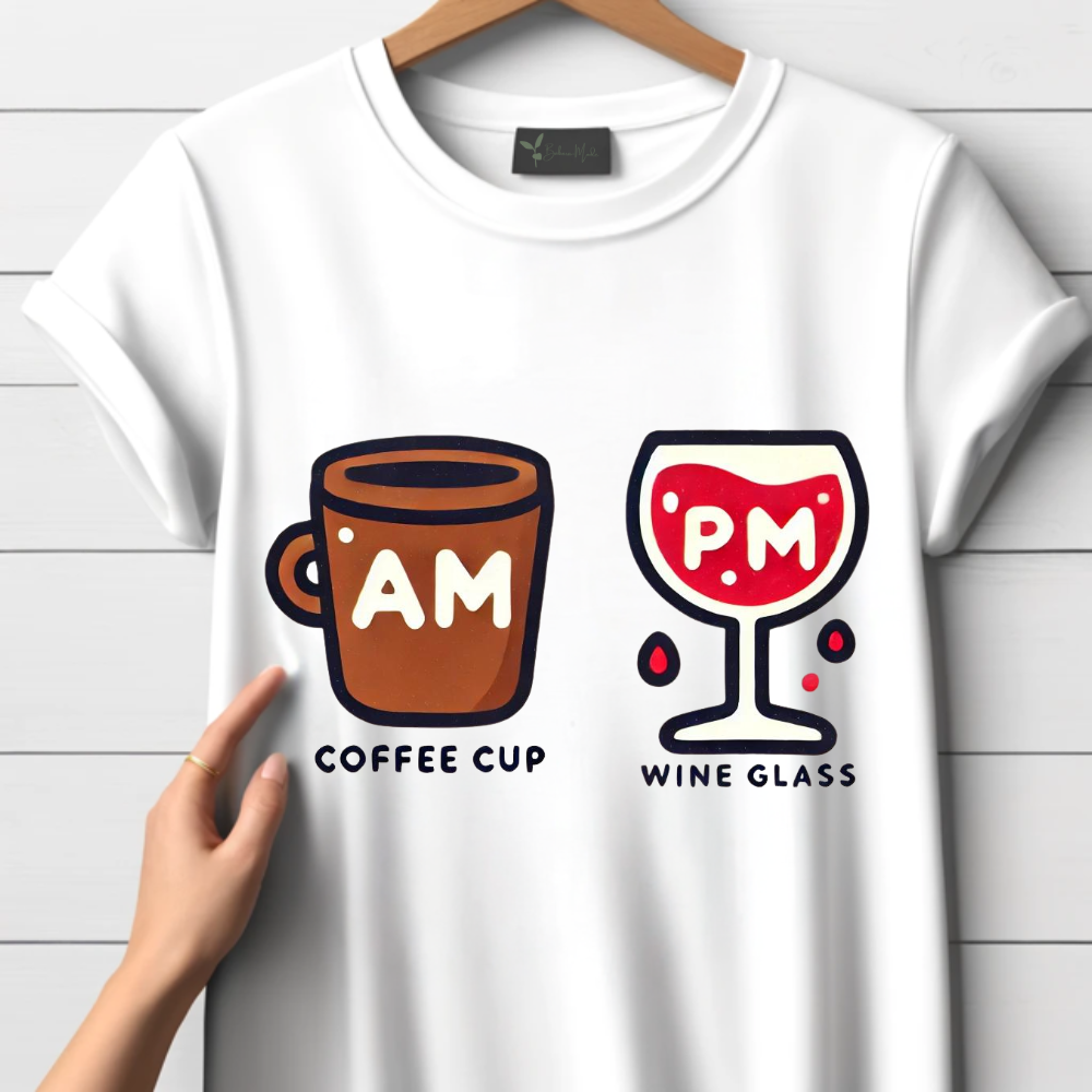 Morning Coffee &amp; Evening Wine T-Shirt