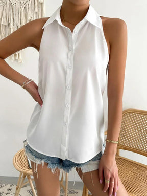 SpringStil® - Distinctive sleeveless top with collar