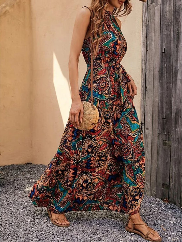 BlütenBliss® - Special print halter maxi dress