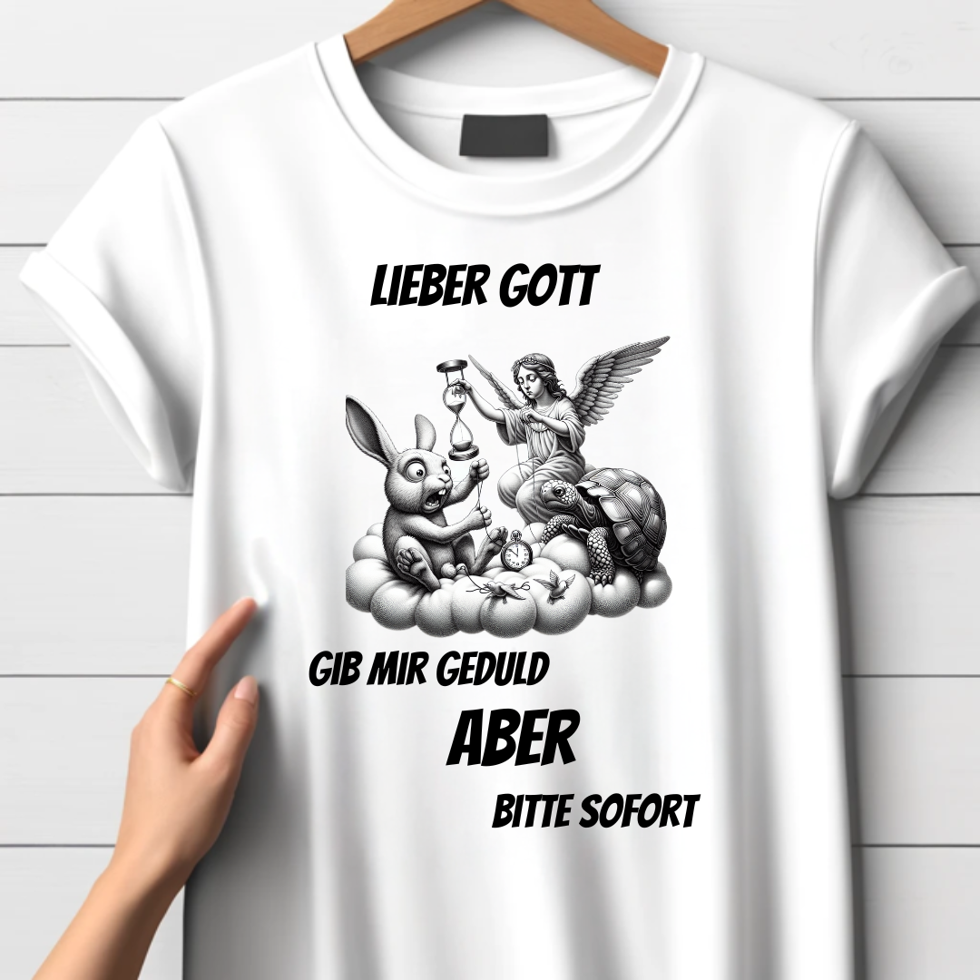 Lieber Gott T-Shirt | Lustiges Statement Shirt | Humorvolles Design für den Winter | Geschenkidee für Frauen