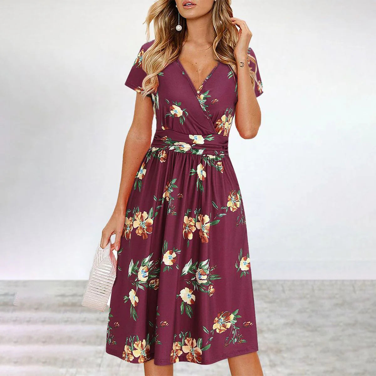 Wine Blossom Dress