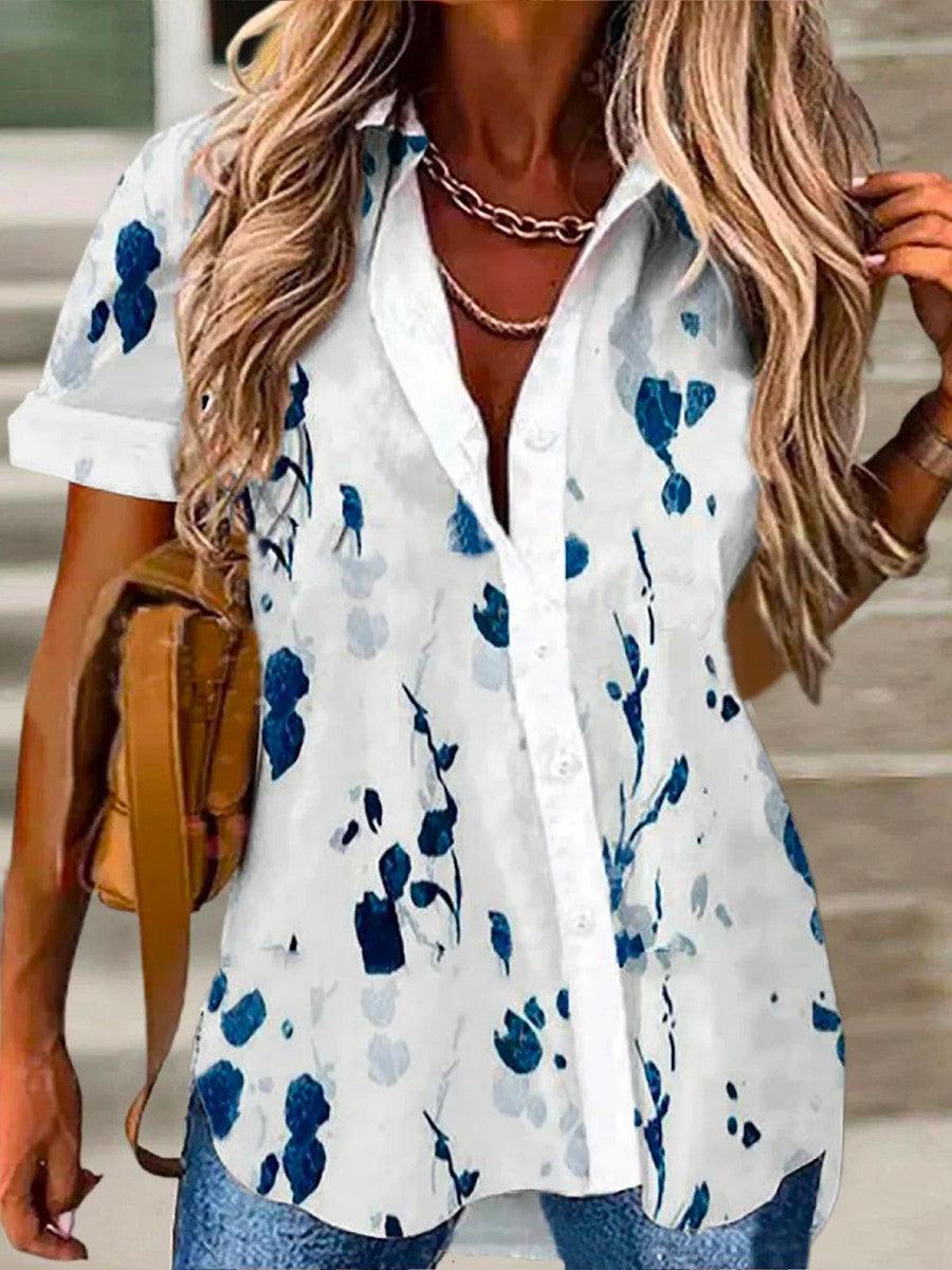 Chic print summer blouse