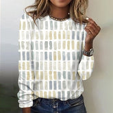 EcoExotica® - Geometric round neck shirt in beige