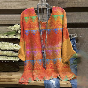 FallStil® - Colorful tunic top with Aztec print and half-length sleeves