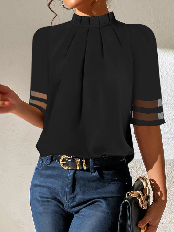 BlütenBliss® - Cool black plain top with round neck