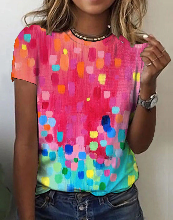 FallStil® - Rainbow dot short sleeve top