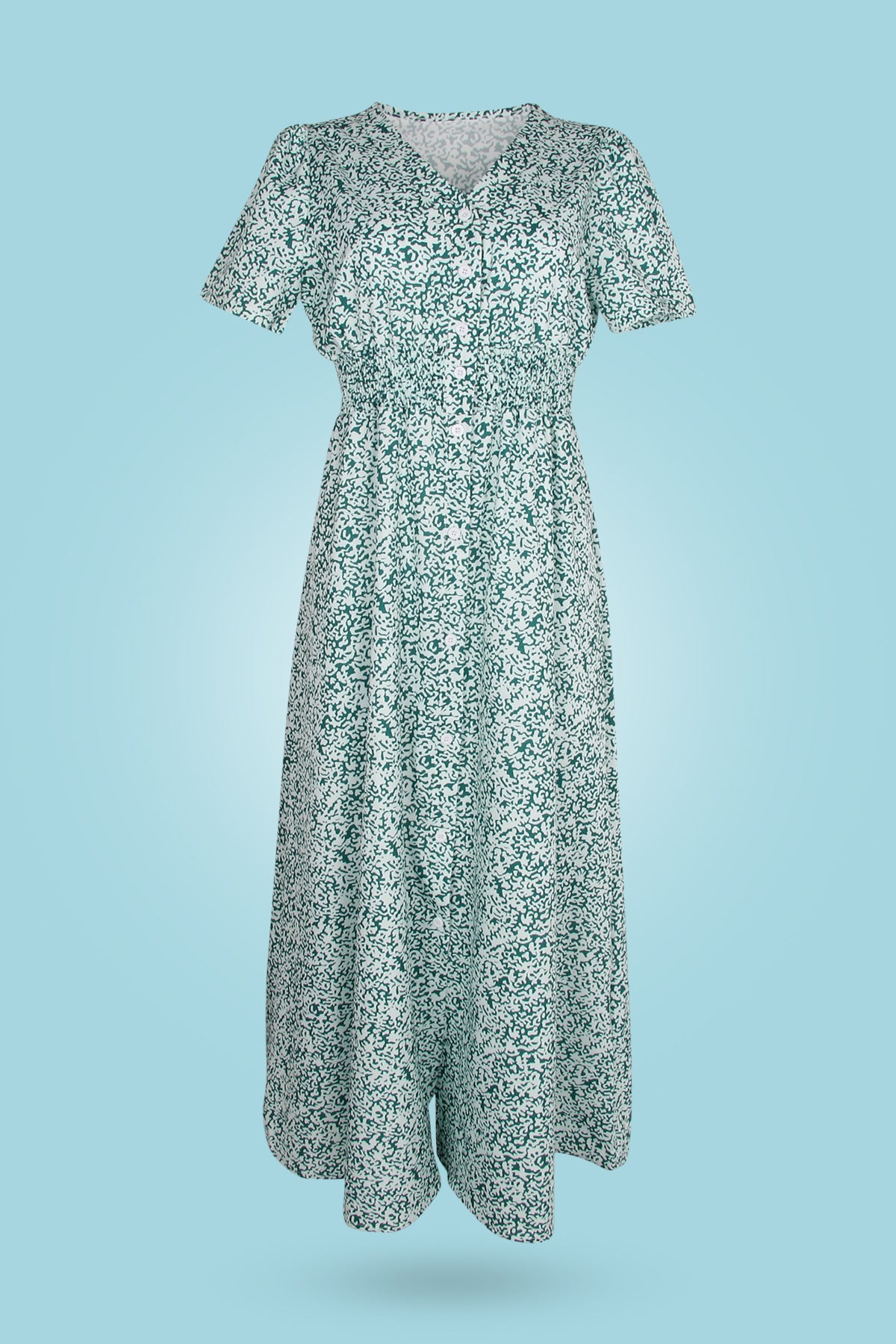 Flower Magic Green Midi Dress