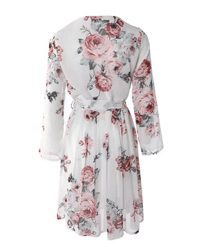 Raffiné® - Sophia Blooms floral print chiffon dress with overlap