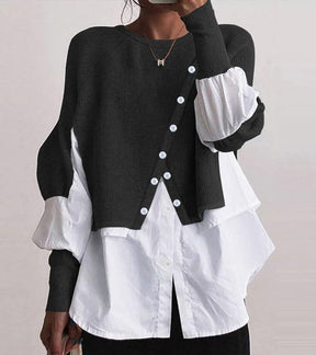 WinterStil® - Black Color Block Top