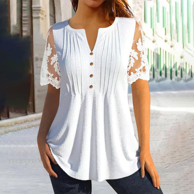 SpringStil® - Elegant plain top with transparent sleeves