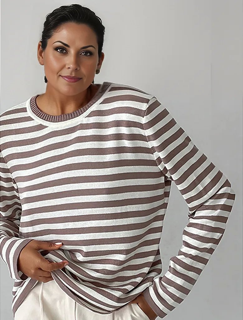 WinterTrend® - Stylish striped long-sleeved top